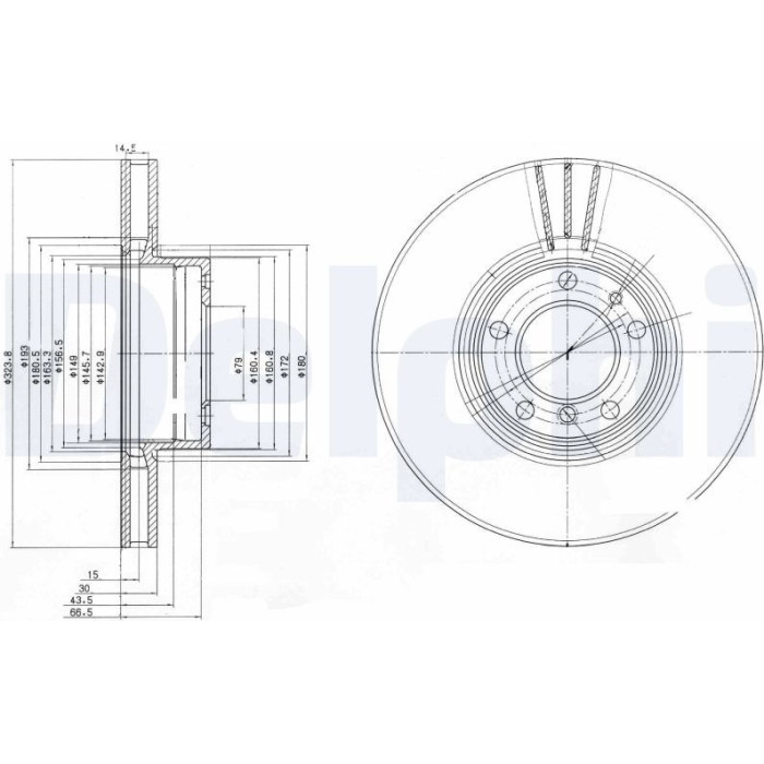 Delphi BG9005 Bremsscheibe Delphi BG9005 Bremsscheibe