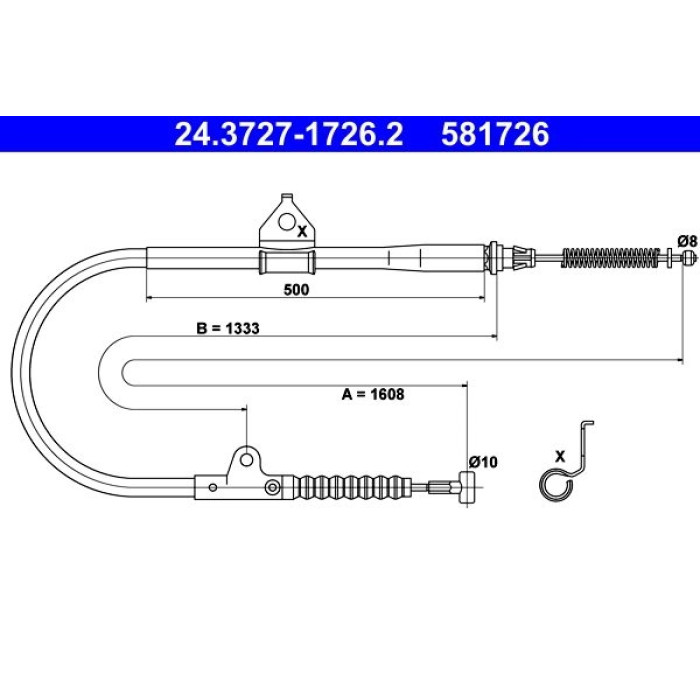 ATE 24.3727-1726.2 Seilzug, Feststellbremse