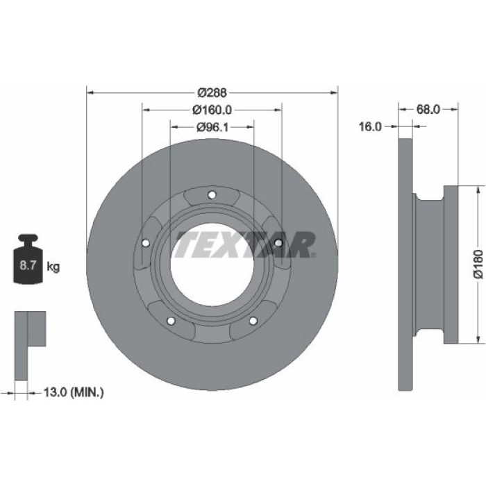 Textar 93260703 Bremsscheibe PRO