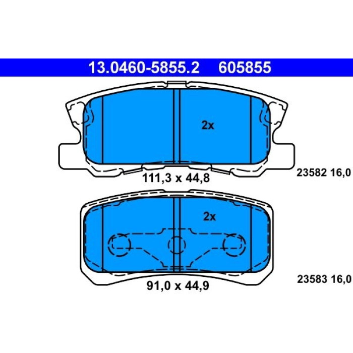 ATE 13.0460-5855.2 Bremsbelagsatz, Scheibenbremse
