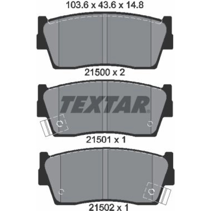 Textar 2150001 Bremsbelagsatz, Scheibenbremse Textar 2150001 Bremsbelagsatz, Scheibenbremse