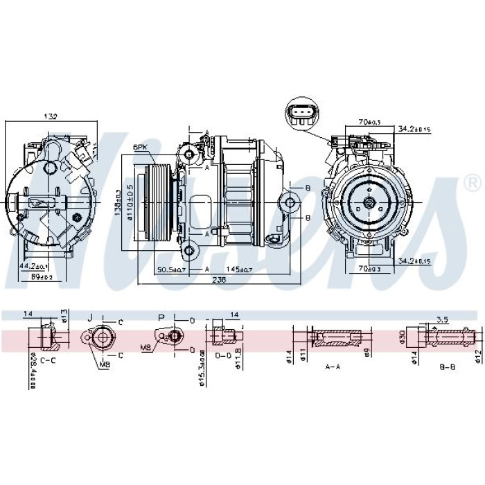 Nissens 890037 Kompressor, Klimaanlage FIRST FIT Nissens 890037 Kompressor, Klimaanlage FIRST FIT