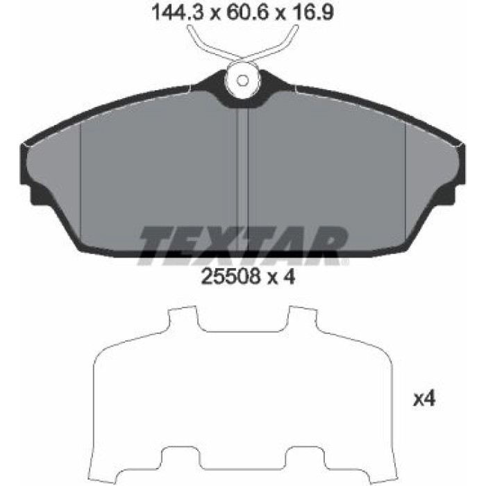 Textar 2550801 Bremsbelagsatz, Scheibenbremse