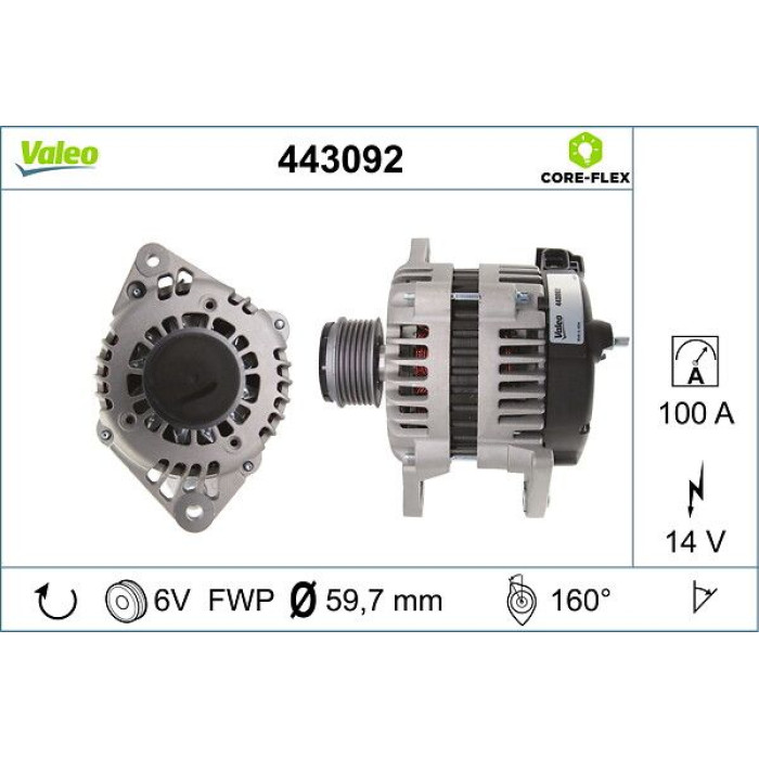 Valeo 443092 Generator CORE-FLEX Valeo 443092 Generator CORE-FLEX