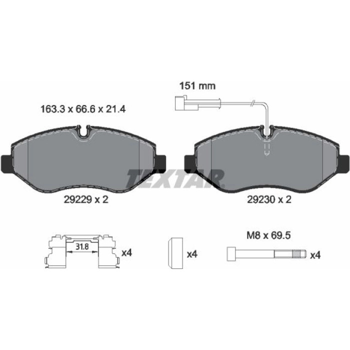 Textar 2922902 Bremsbelagsatz, Scheibenbremse Q+