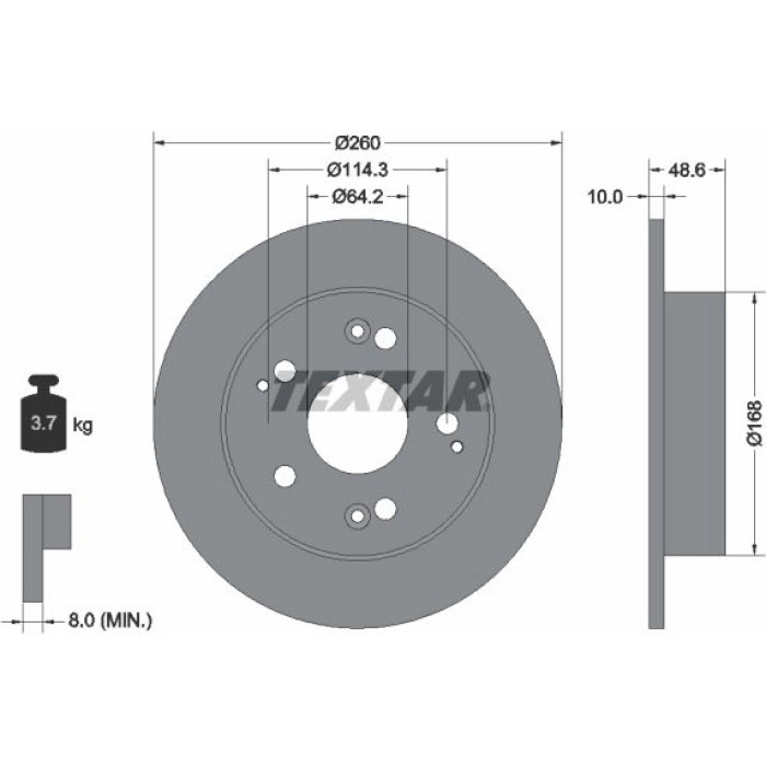 Textar 92125103 Bremsscheibe PRO Textar 92125103 Bremsscheibe PRO