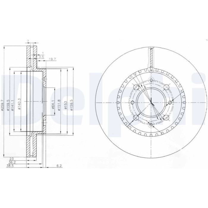Delphi BG3965 Bremsscheibe Delphi BG3965 Bremsscheibe