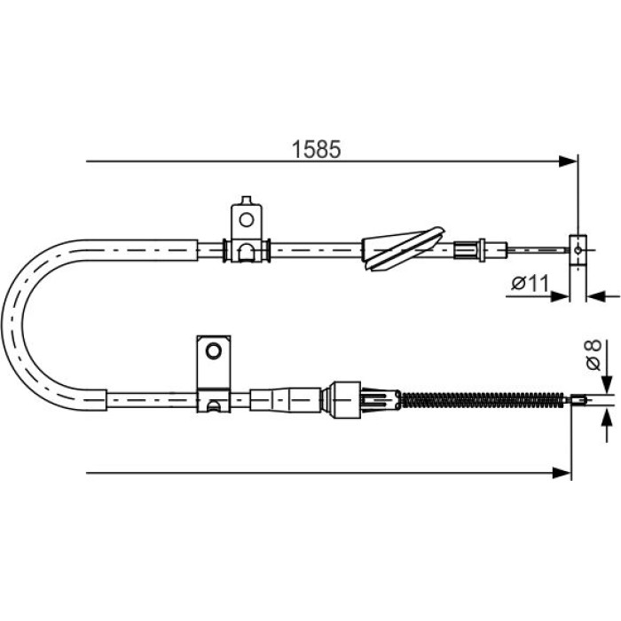 BOSCH 1 987 482 257 Seilzug, Feststellbremse BOSCH 1 987 482 257 Seilzug, Feststellbremse