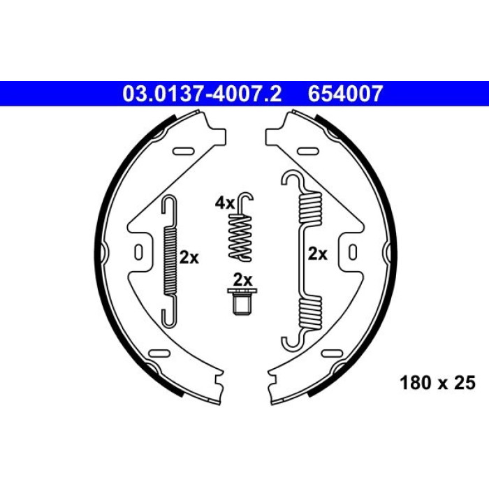 ATE 03.0137-4007.2 Bremsbackensatz, Feststellbremse ATE 03.0137-4007.2 Bremsbackensatz, Feststellbremse