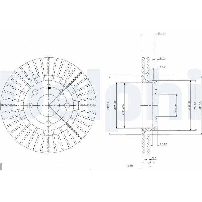 Delphi BG2636 Bremsscheibe Delphi BG2636 Bremsscheibe