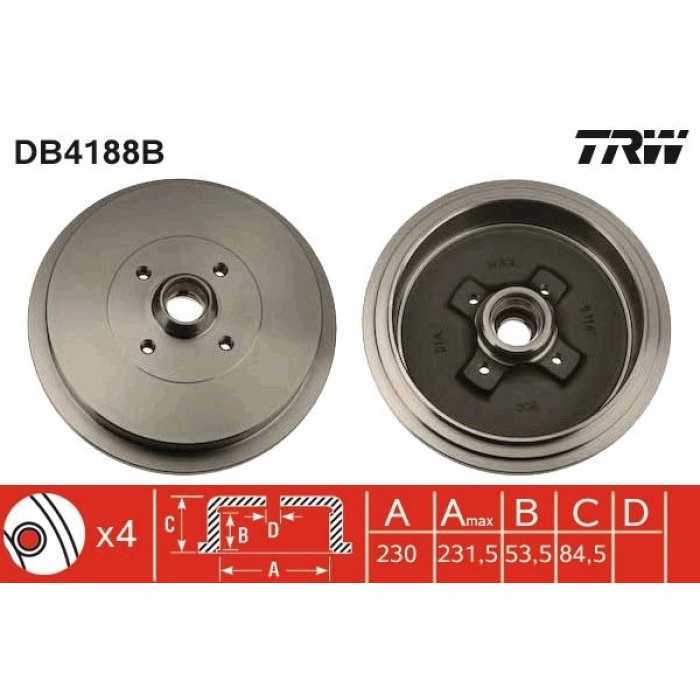 Bremstrommel DB4188B