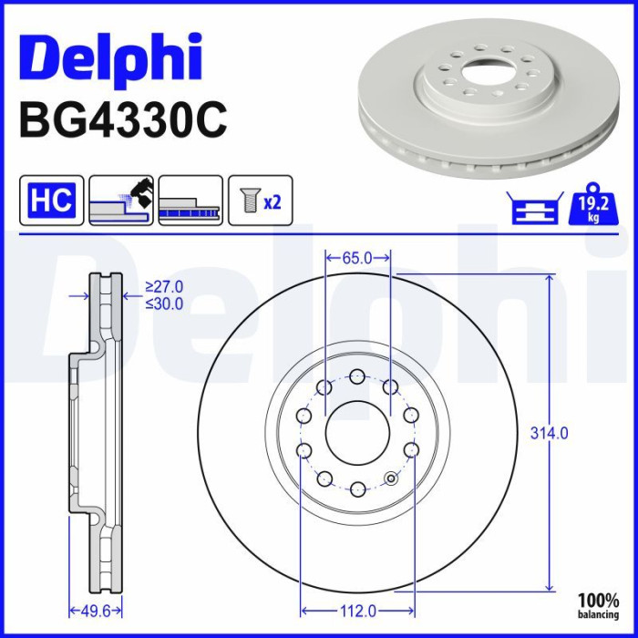 Delphi BG4330C Bremsscheibe
