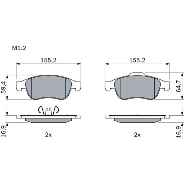 BOSCH 0 986 494 441 Bremsbelagsatz, Scheibenbremse