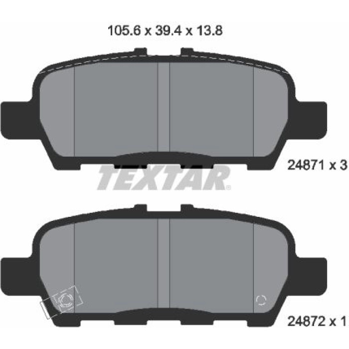 Textar 2487101 Bremsbelagsatz, Scheibenbremse Textar 2487101 Bremsbelagsatz, Scheibenbremse