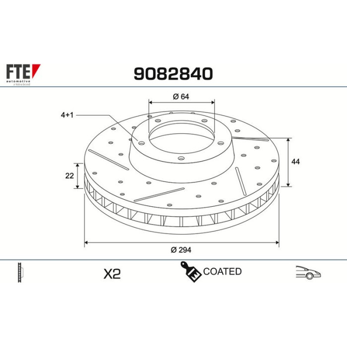 FTE 9082840 Bremsscheibe COATED RANGE FTE 9082840 Bremsscheibe COATED RANGE