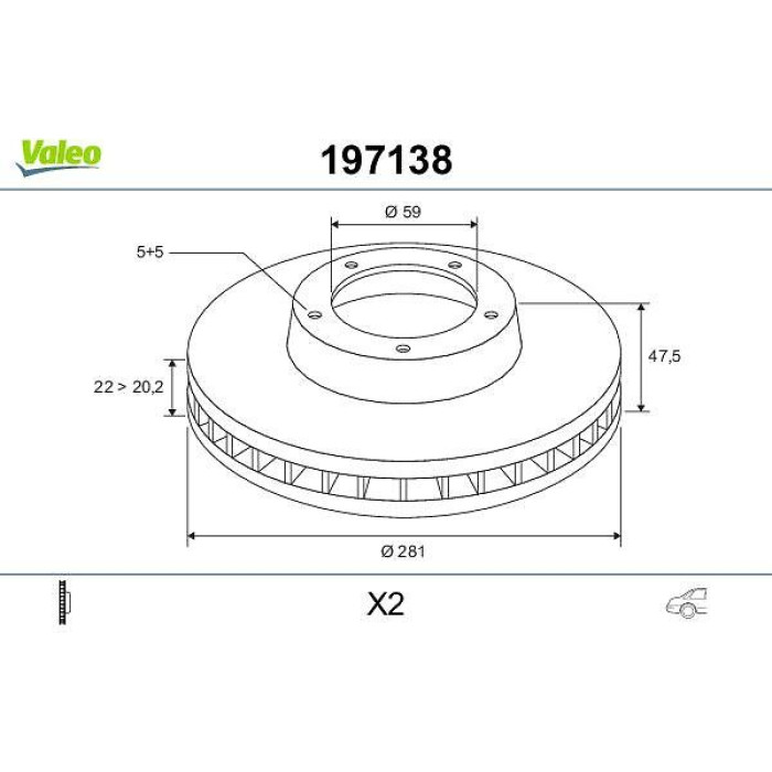 Valeo 197138 Bremsscheibe Valeo 197138 Bremsscheibe