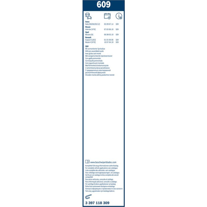 BOSCH 609 Scheibenwischer Twin 3 397 118 309 BOSCH 609 Scheibenwischer Twin 3 397 118 309