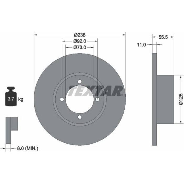 Textar 92005400 Bremsscheibe Textar 92005400 Bremsscheibe
