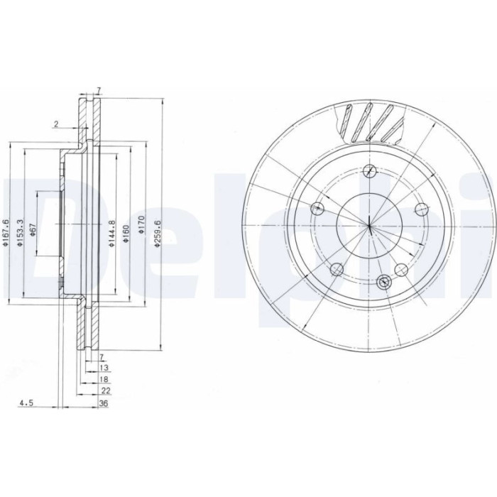 Delphi BG3395 Bremsscheibe Delphi BG3395 Bremsscheibe