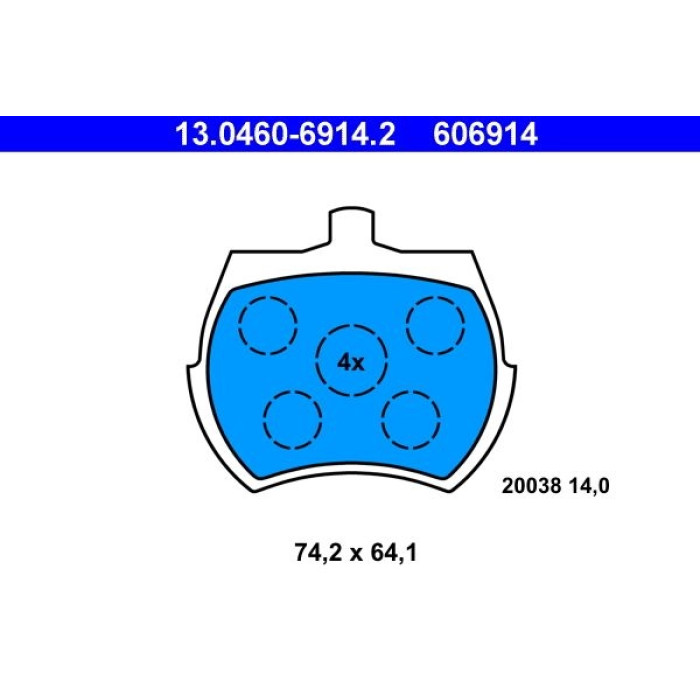 ATE 13.0460-6914.2 Bremsbelagsatz, Scheibenbremse ATE 13.0460-6914.2 Bremsbelagsatz, Scheibenbremse