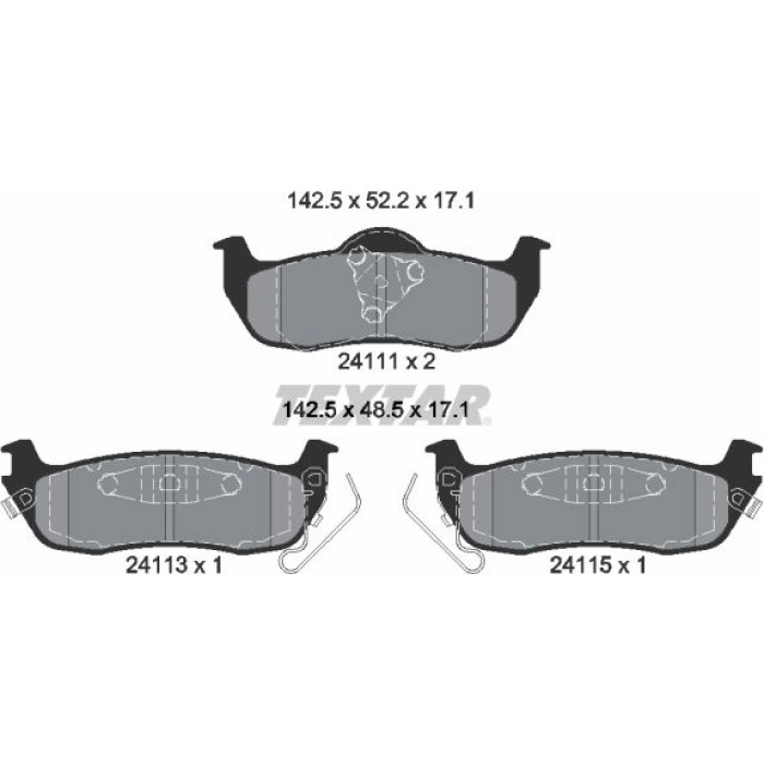 Textar 2411102 Bremsbelagsatz, Scheibenbremse Q+ Textar 2411102 Bremsbelagsatz, Scheibenbremse Q+