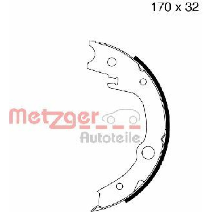Metzger MG 996 Bremsbackensatz, Feststellbremse Metzger MG 996 Bremsbackensatz, Feststellbremse