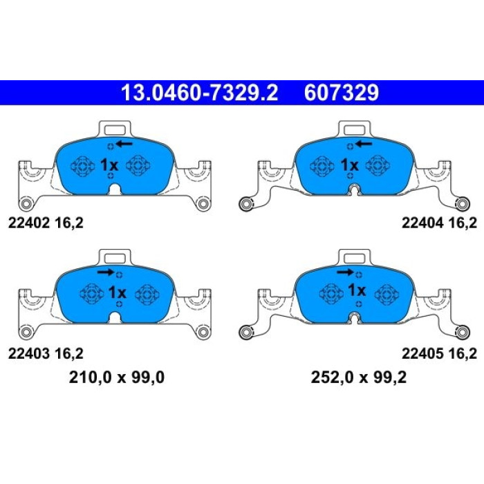 ATE 13.0460-7329.2 Bremsbelagsatz, Scheibenbremse ATE 13.0460-7329.2 Bremsbelagsatz, Scheibenbremse