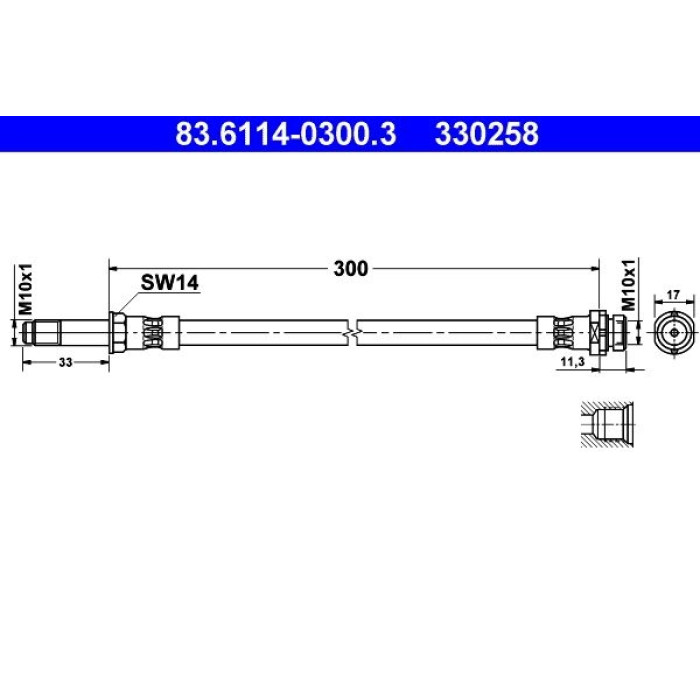 ATE 83.6114-0300.3 Bremsschlauch ATE 83.6114-0300.3 Bremsschlauch