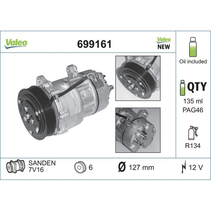 Valeo 699161 Kompressor, Klimaanlage CORE-FLEX Valeo 699161 Kompressor, Klimaanlage CORE-FLEX