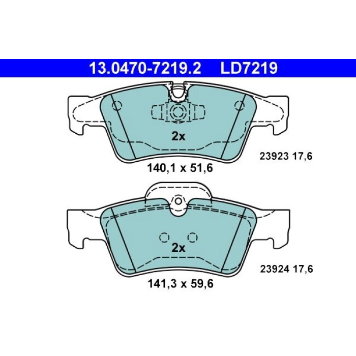ATE 13.0470-7219.2 Bremsbelagsatz, Scheibenbremse Ceramic ATE 13.0470-7219.2 Bremsbelagsatz, Scheibenbremse Ceramic
