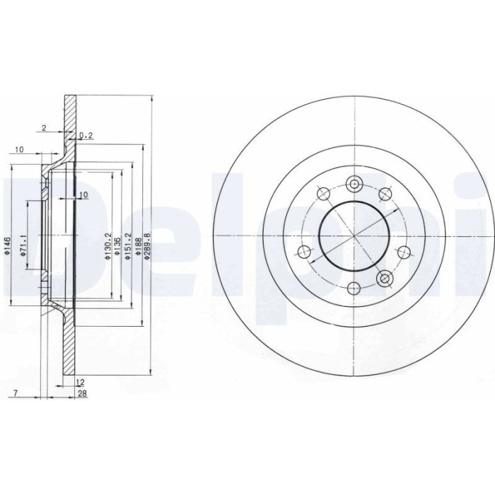 Delphi BG3836 Bremsscheibe Delphi BG3836 Bremsscheibe