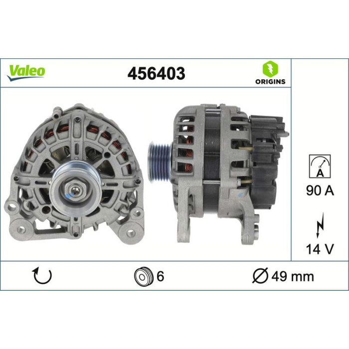 Valeo 456403 Generator ORIGINS - NEW O.E. TECHNOLOGIE Valeo 456403 Generator ORIGINS - NEW O.E. TECHNOLOGIE