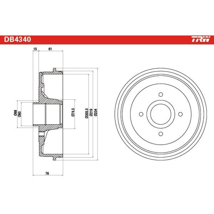 TRW DB4340 Bremstrommel TRW DB4340 Bremstrommel