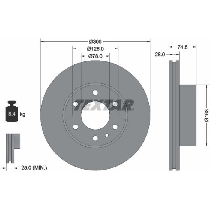 Textar 92155900 Bremsscheibe Textar 92155900 Bremsscheibe