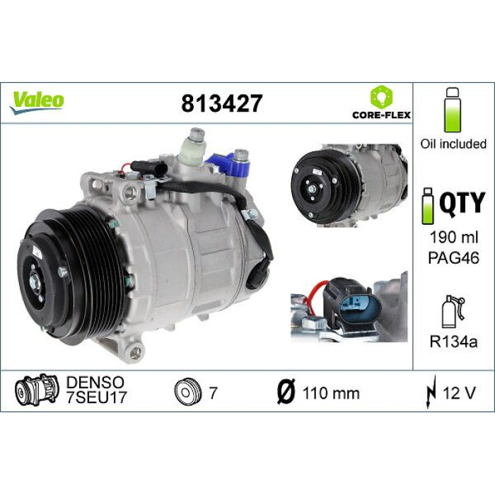 Valeo 813427 Kompressor, Klimaanlage CORE-FLEX Valeo 813427 Kompressor, Klimaanlage CORE-FLEX