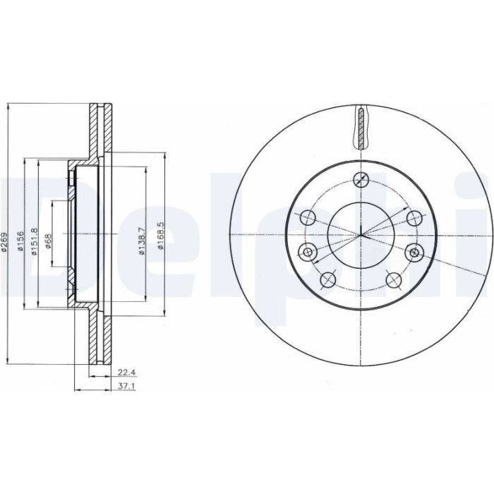 Delphi BG4455C Bremsscheibe Delphi BG4455C Bremsscheibe