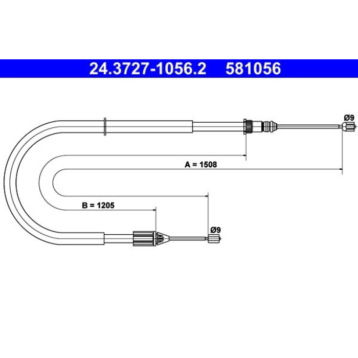 ATE 24.3727-1056.2 Seilzug, Feststellbremse ATE 24.3727-1056.2 Seilzug, Feststellbremse