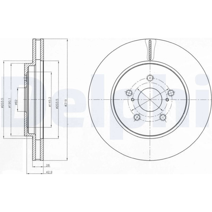 Delphi BG4253 Bremsscheibe Delphi BG4253 Bremsscheibe