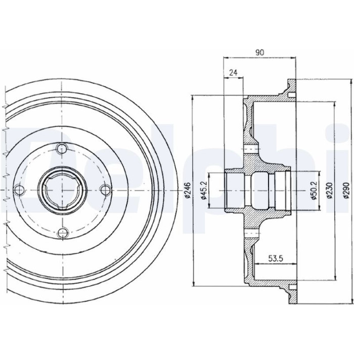 Delphi BF284 Bremstrommel