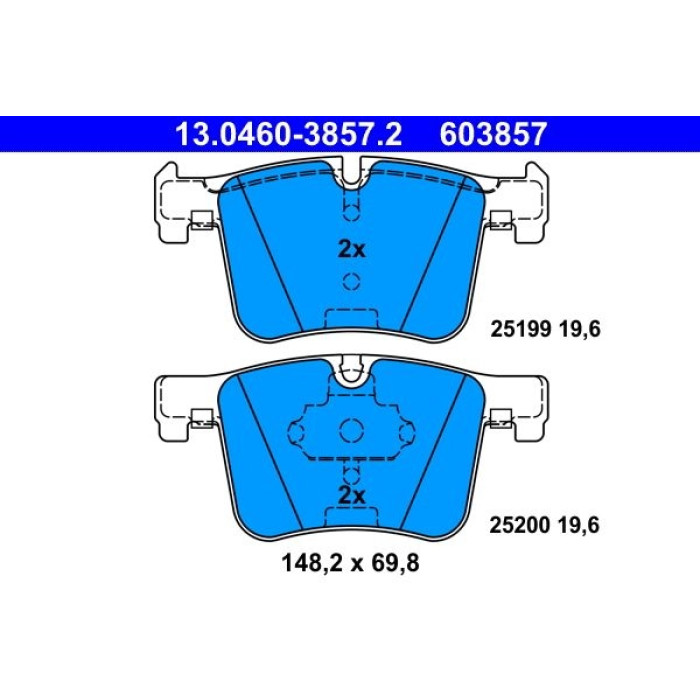 ATE 13.0460-3857.2 Bremsbelagsatz, Scheibenbremse