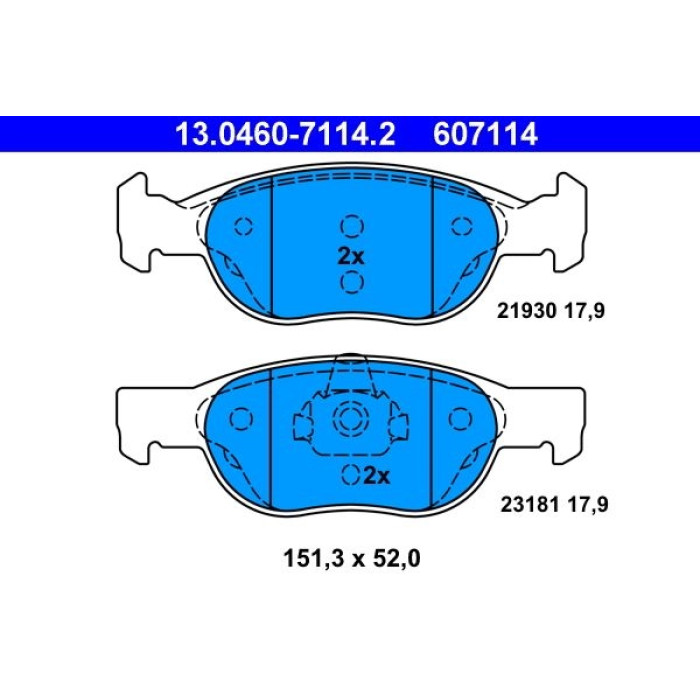 ATE 13.0460-7114.2 Bremsbelagsatz, Scheibenbremse ATE 13.0460-7114.2 Bremsbelagsatz, Scheibenbremse