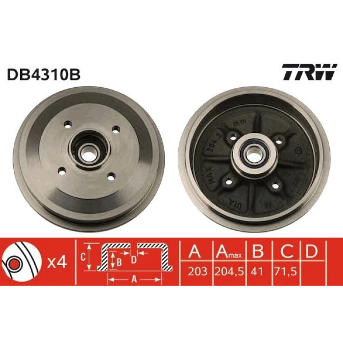 TRW DB4310B Bremstrommel TRW DB4310B Bremstrommel