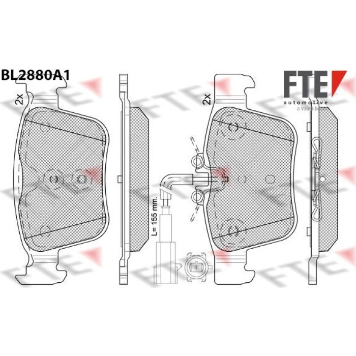 FTE 9011120 Bremsbelagsatz, Scheibenbremse