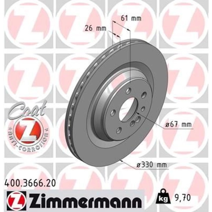 Zimmermann 400.3666.20 Bremsscheibe Coat Z Zimmermann 400.3666.20 Bremsscheibe Coat Z