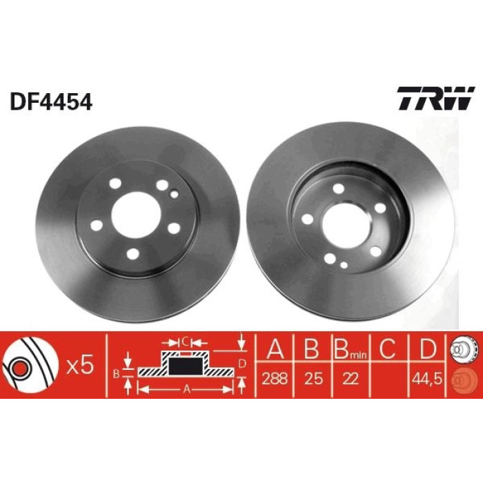 TRW DF4454 Bremsscheibe TRW DF4454 Bremsscheibe