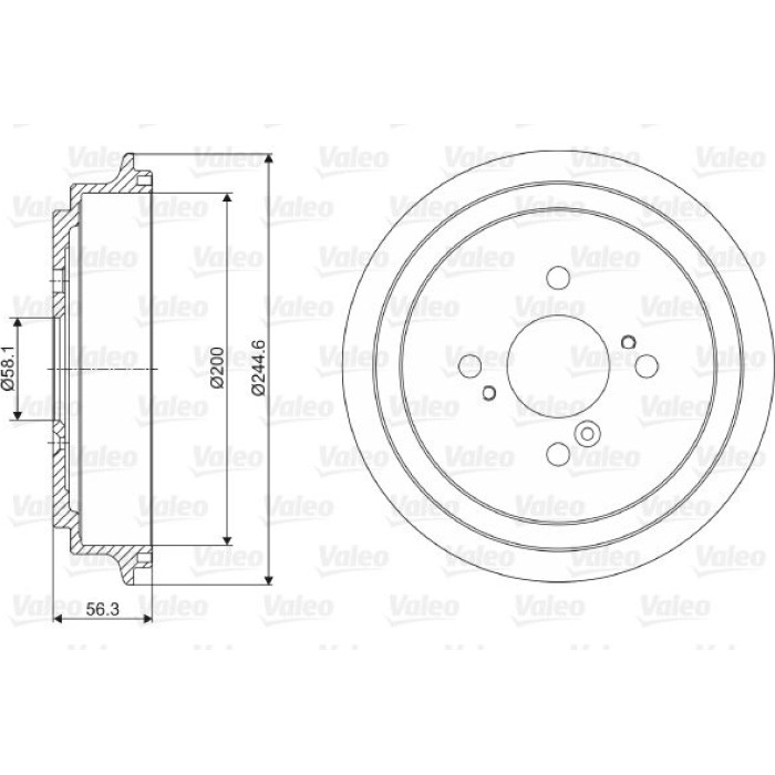 Valeo 237044 Bremstrommel