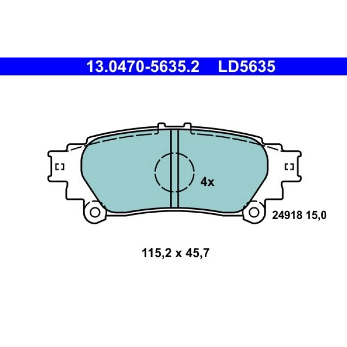ATE 13.0470-5635.2 Bremsbelagsatz, Scheibenbremse Ceramic ATE 13.0470-5635.2 Bremsbelagsatz, Scheibenbremse Ceramic