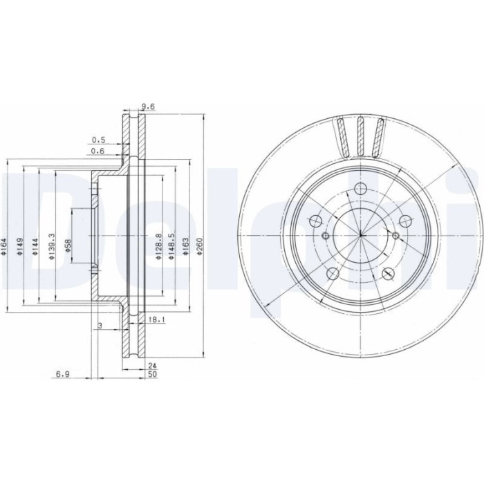Delphi BG2767 Bremsscheibe Delphi BG2767 Bremsscheibe