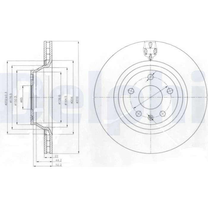 Delphi BG4090 Bremsscheibe Delphi BG4090 Bremsscheibe