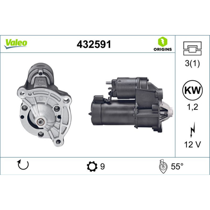 Valeo 432591 Starter ORIGINS - NEW O.E. TECHNOLOGIE Valeo 432591 Starter ORIGINS - NEW O.E. TECHNOLOGIE